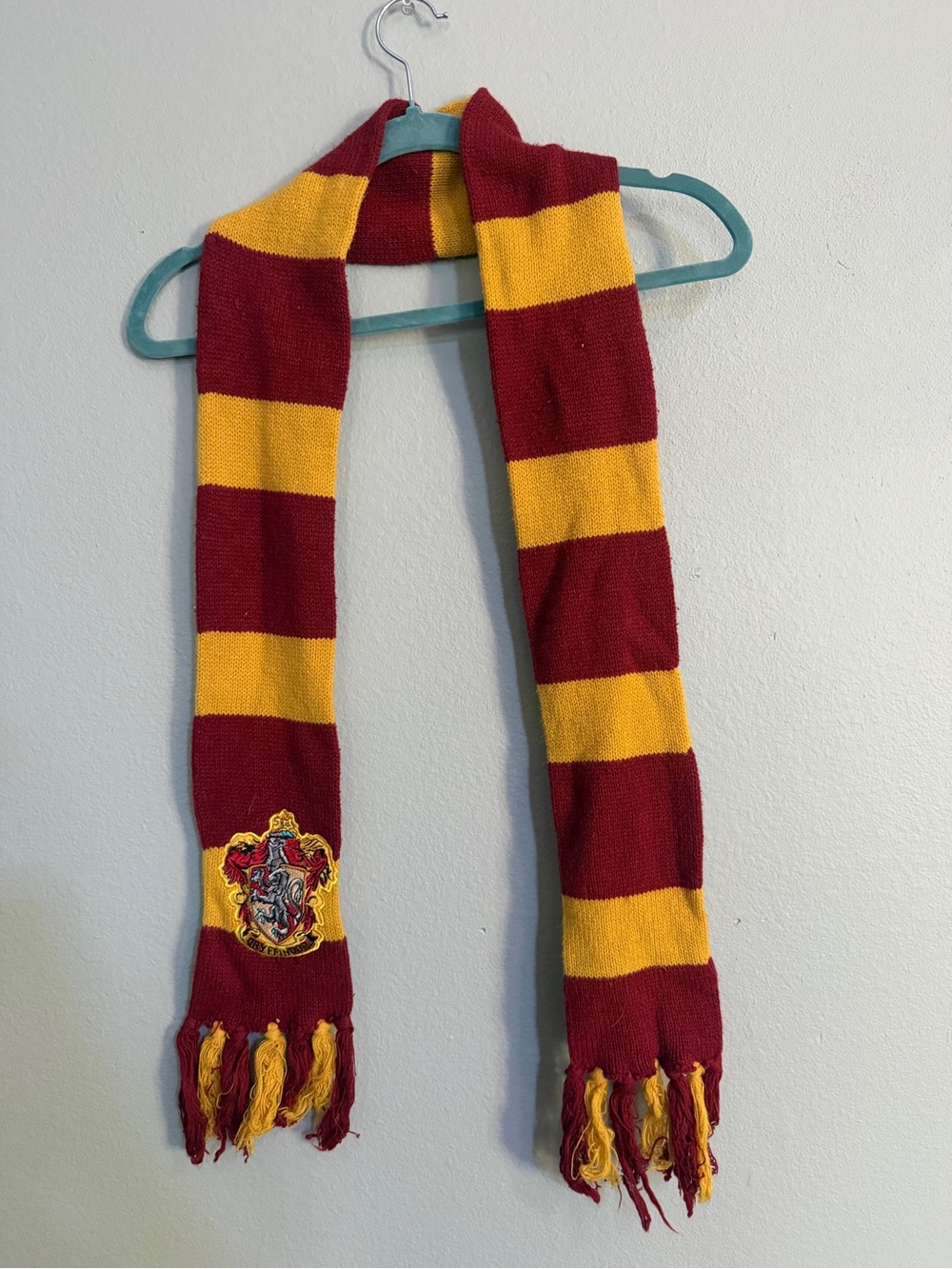 Kids Burgundy and Yellow Striped Scarf - Gryffindor Style